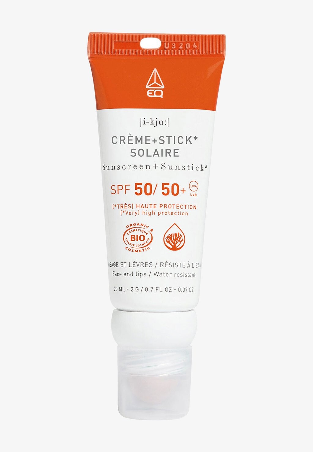 

Крем солнцезащитный 2 In 1 Combo Stick Spf 50+ | Face, Lips And Sensitive Areas EQ, белый