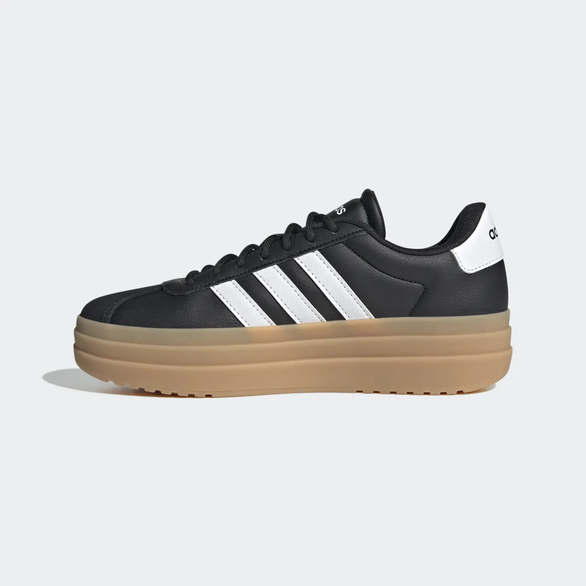 Кроссовки Adidas Sportswear "VL COURT BOLD", дизайн по стопам Adidas Gazelle Bold, цвет Core Black / Cloud White / Cyber Metallic — фото 3