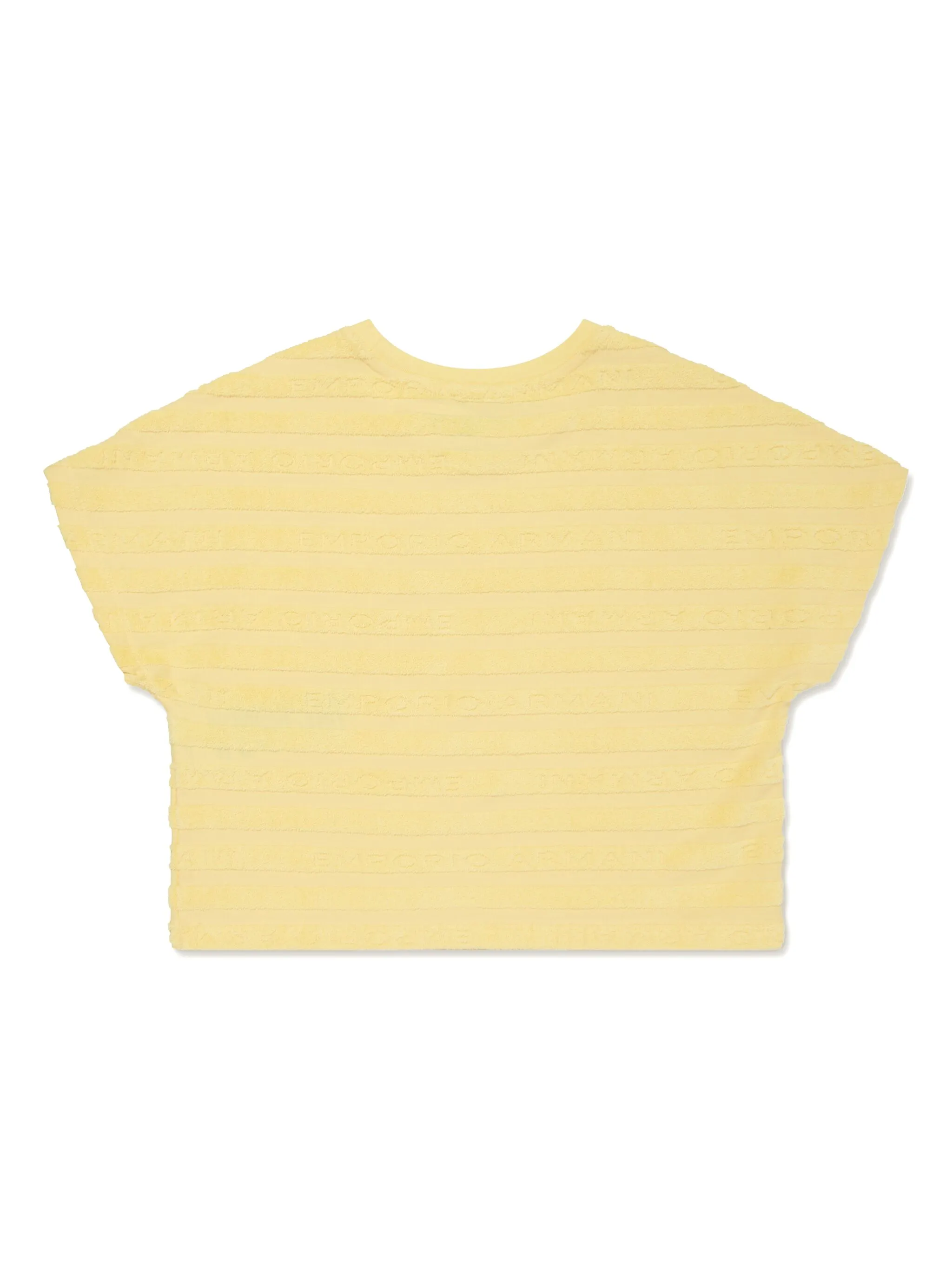 Полосатая футболка с тисненым логотипом Emporio Armani Kids, желтый — фото 2