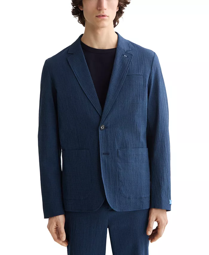 

Мужской неструктурированный пиджак из жатой ткани Relaxed Fit SCOTCH & SODA, синий