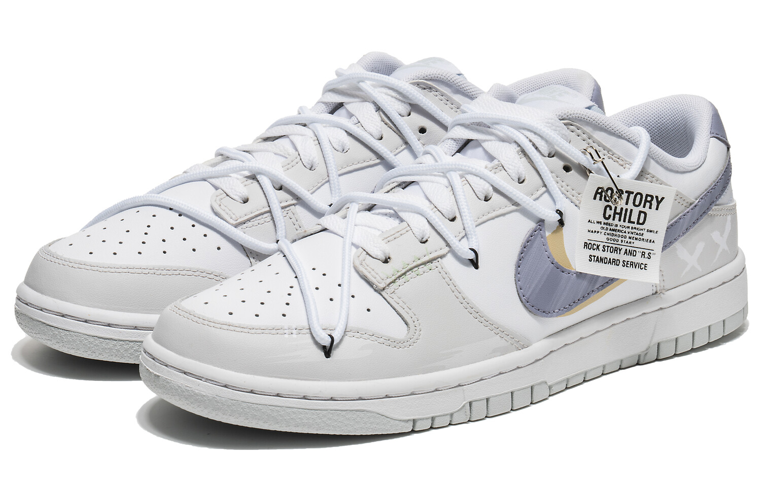 

Кроссовки Nike Dunk Skateboard Shoes Women's Low-Top White Purple
