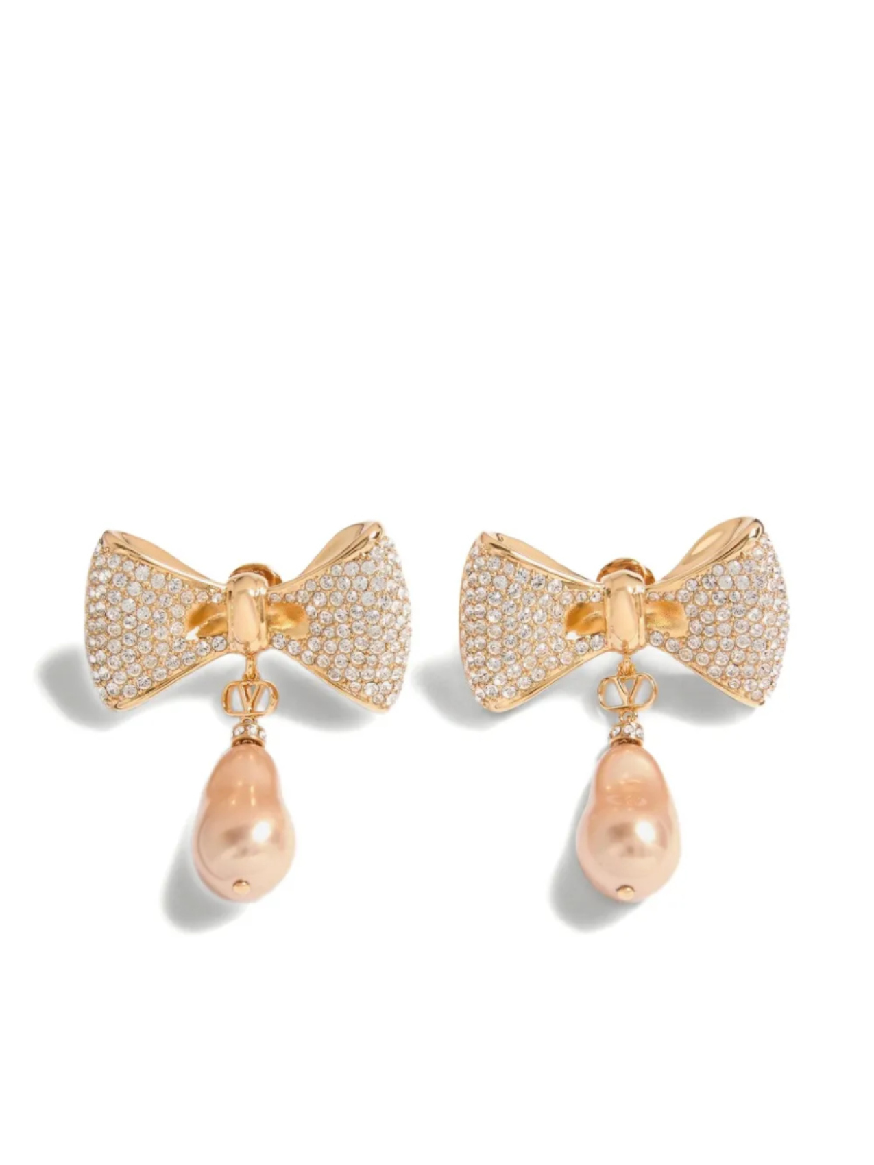 

СЕРЬГИ SAN FIN ИЗ МЕТАЛЛА С КРИСТАЛЛАМИ SWAROVSKI И ЖЕМЧУГОМ Valentino Garavani, золотой