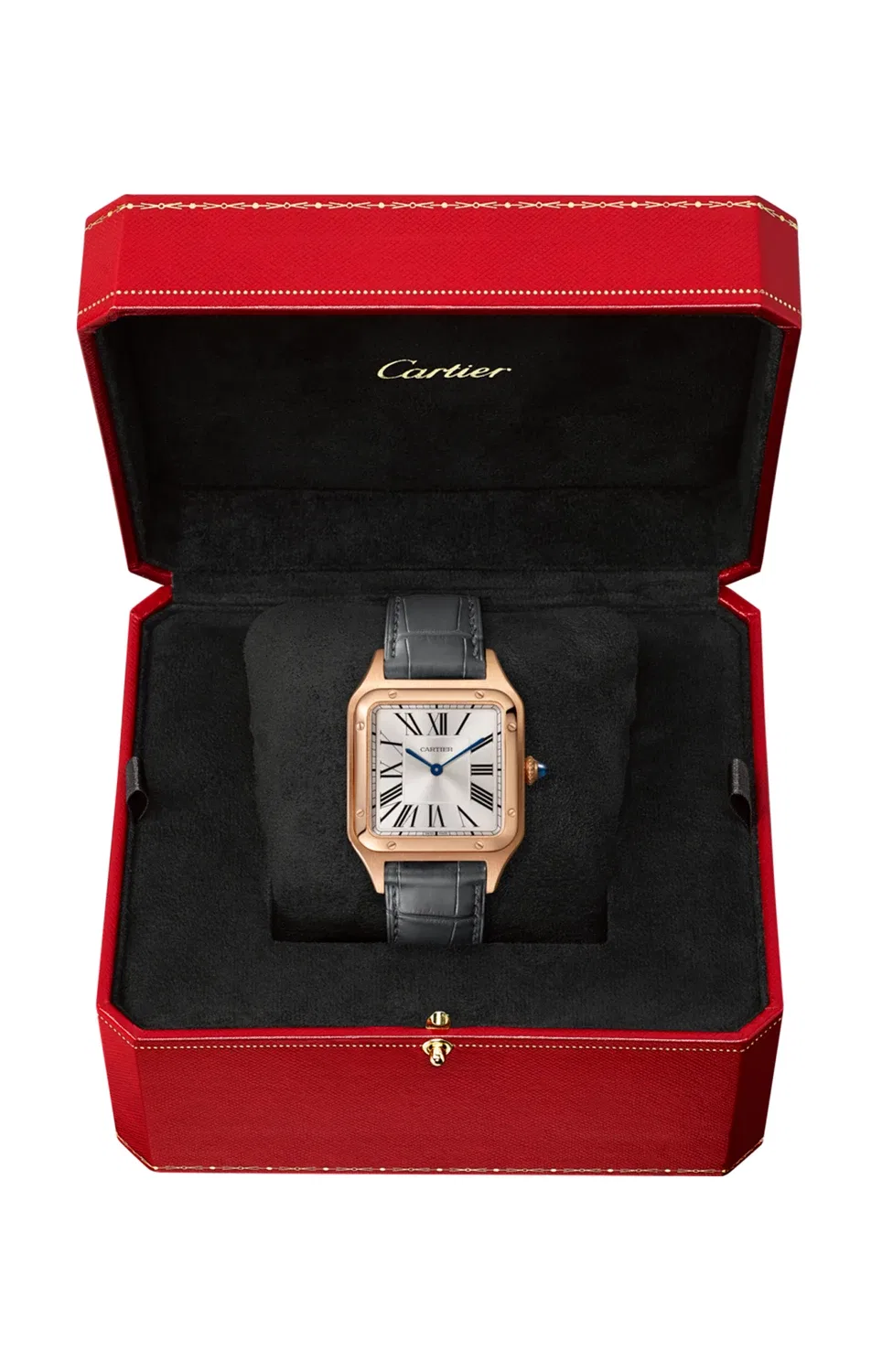 САНТОС-ДЮМОН, МОДЕЛЬ ГРАНД, КВАРЦ, РОЗОВОЕ ЗОЛОТО, КВАДРАТ - WGSA0021 CARTIER, золотой — фото 2