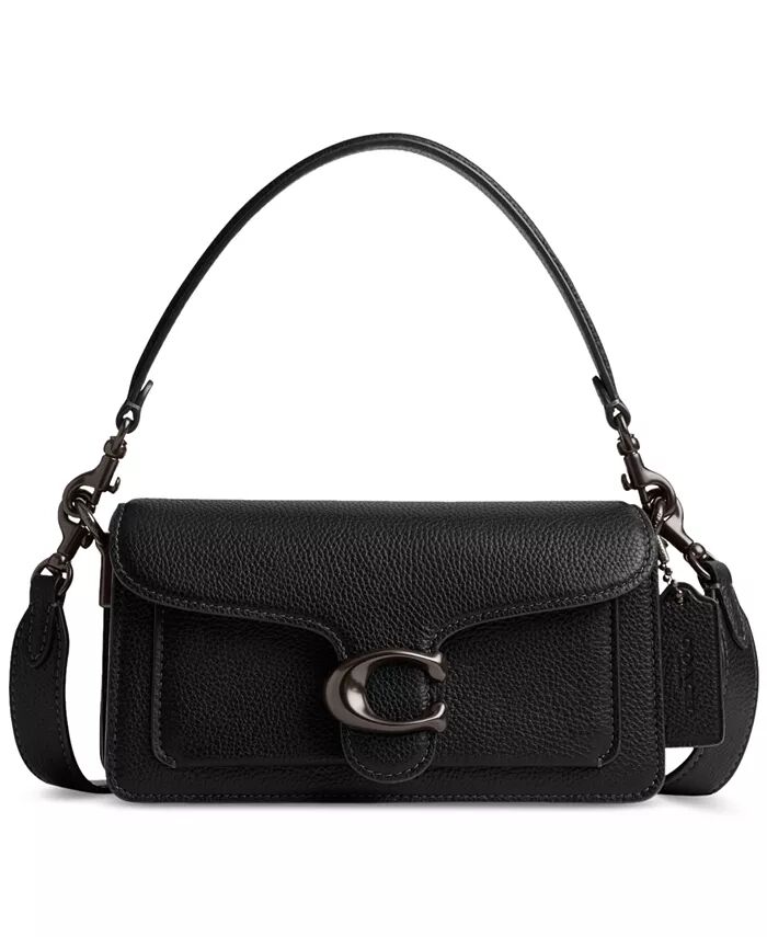 

Мини-сумка через плечо Tabby 20 из полированной кожи Pebble COACH, черный