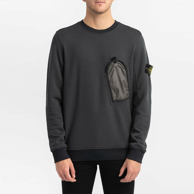 Свитшот мужской дымчато-серый микс цвет STONE ISLAND — фото 3