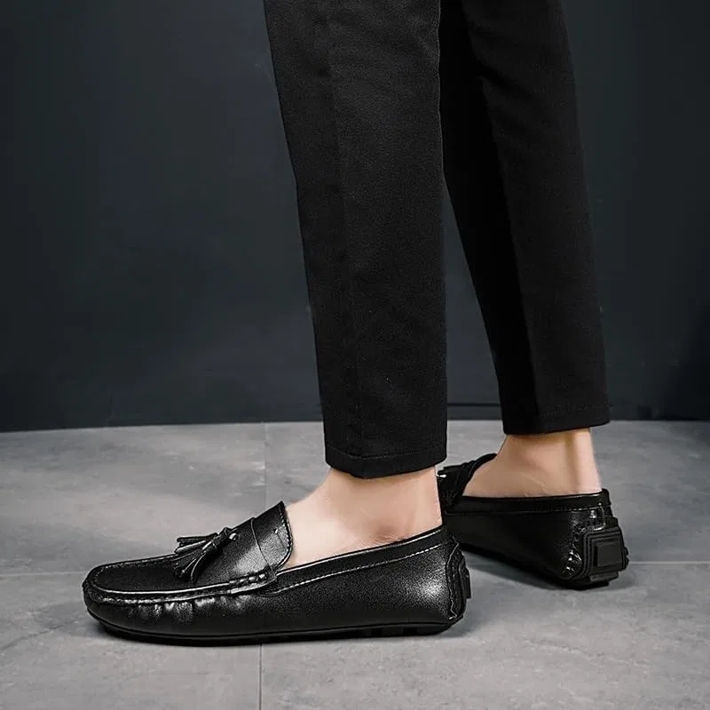Лоферы кожаные Classic Men's Faux Leather Loafers, Black UOPYNE — фото 2