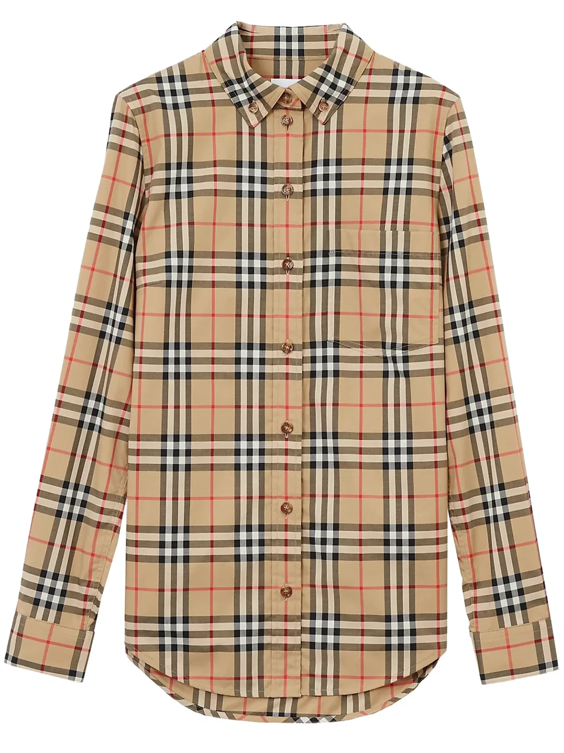 Рубашка Burberry, женская, бежевый, клетчатая