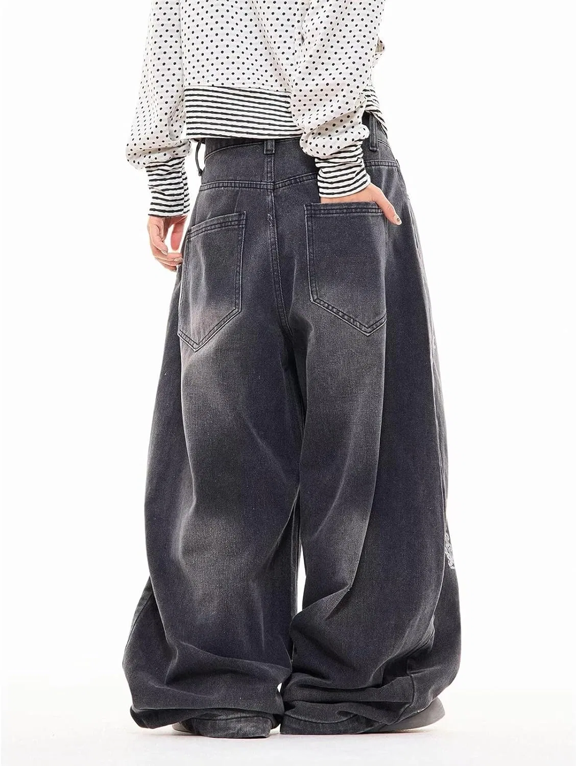 Джинсы с принтом Barrel Jeans, Black — фото 4