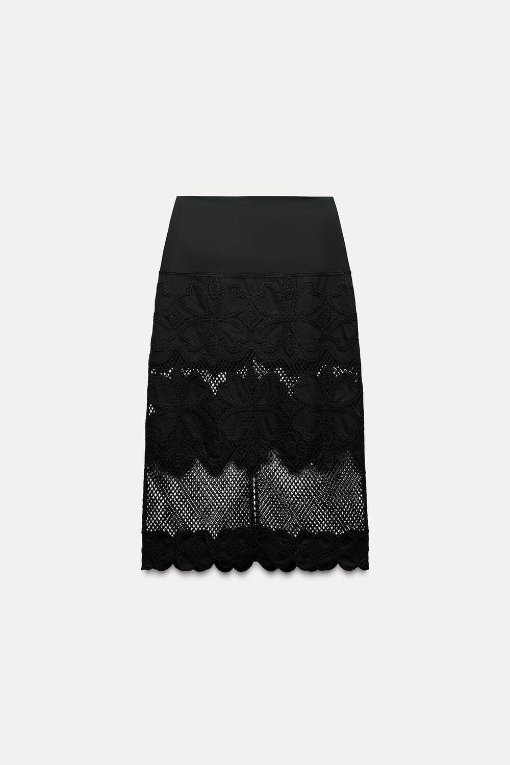 

Юбка-карандаш крючком ZARA, черный