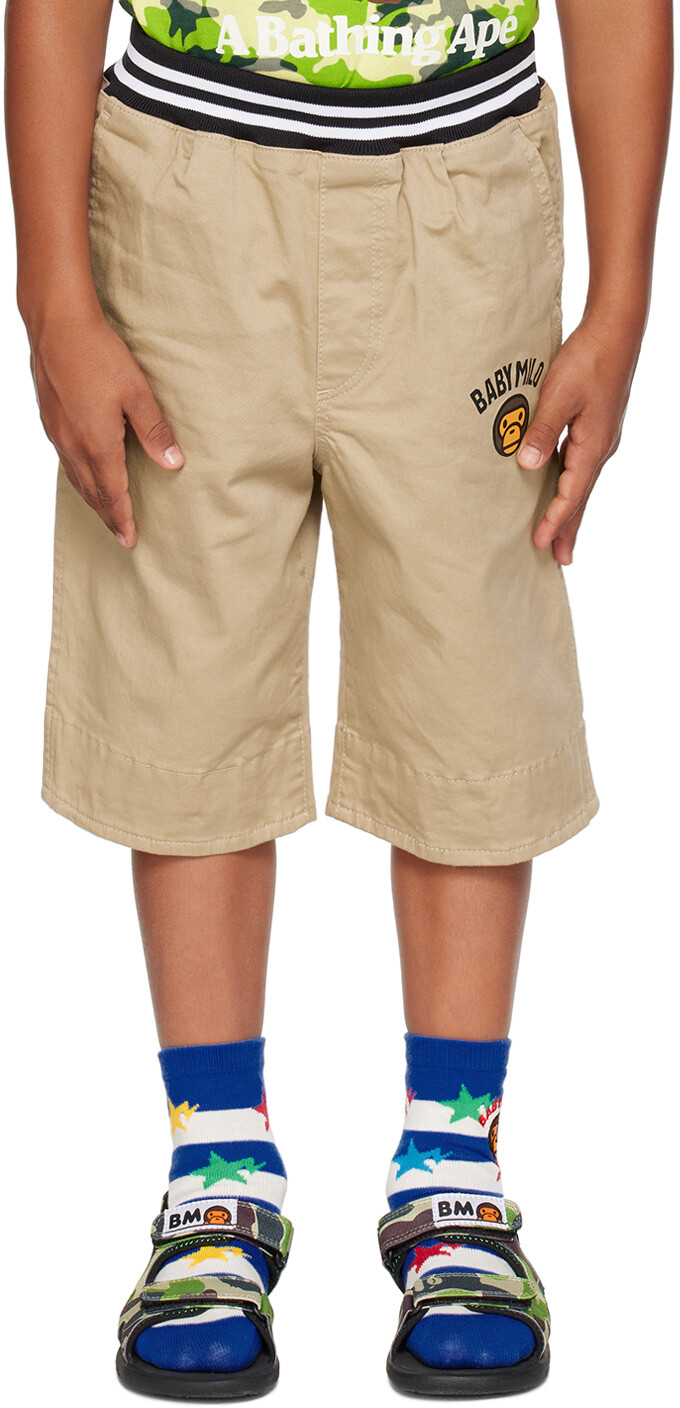 

BAPE Kids Tan Baby Milo 1st Камуфляжные шорты
