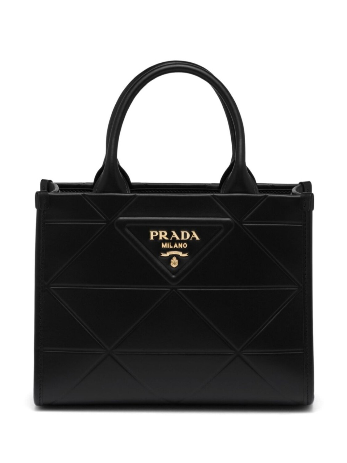 

Кожаная сумка-тоут Prada mini Symbole, черный