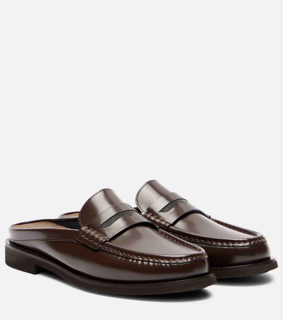 Мули из кожи Monili Brunello Cucinelli, Testa Moro