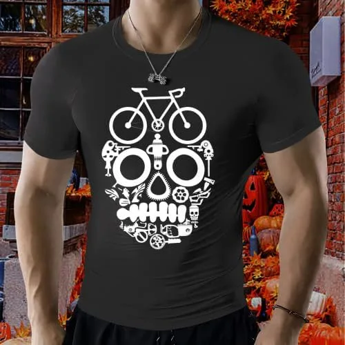 Футболка для велоспорта Halloween с принтом скелета, Moisture Wicking и Breathable — фото 3