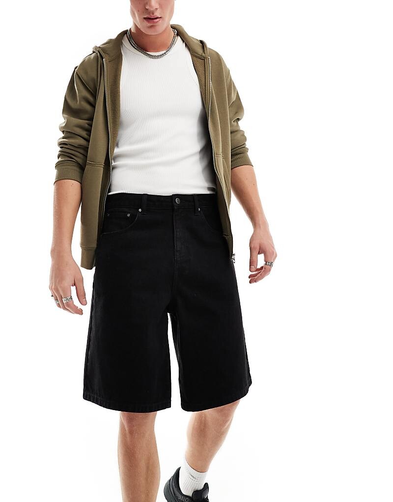 

Черные удлинённые джинсовые шорты ASOS DESIGN
