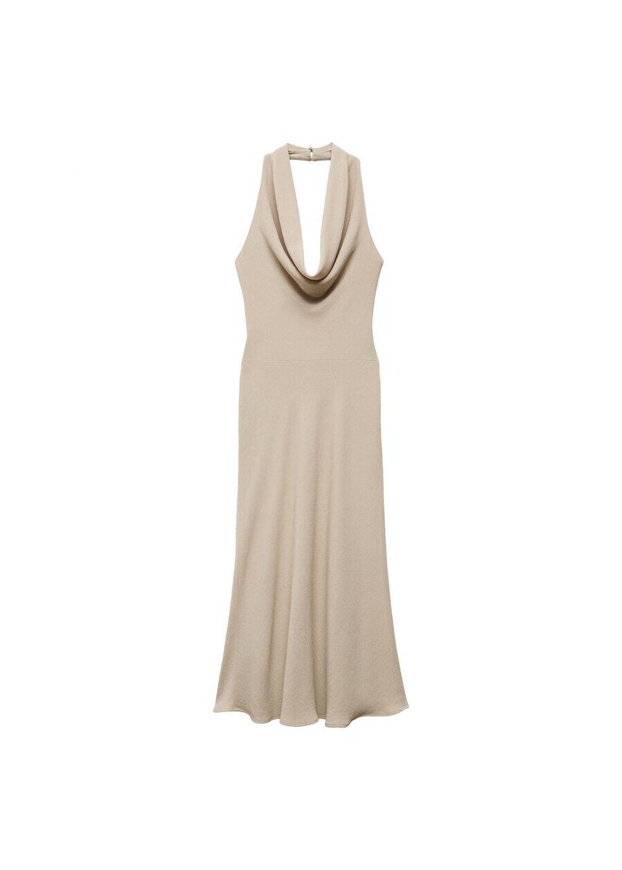 

Платье макси MANGO Dress Azores, бежевый