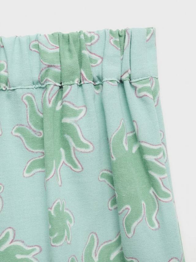 Детские брюки Audrey из хлопковой смеси с солнечным принтом Mango, Green — фото 3