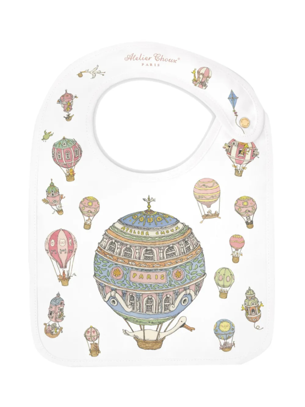 

Atelier Choux нагрудник Hot Air Balloons из органического хлопка, белый