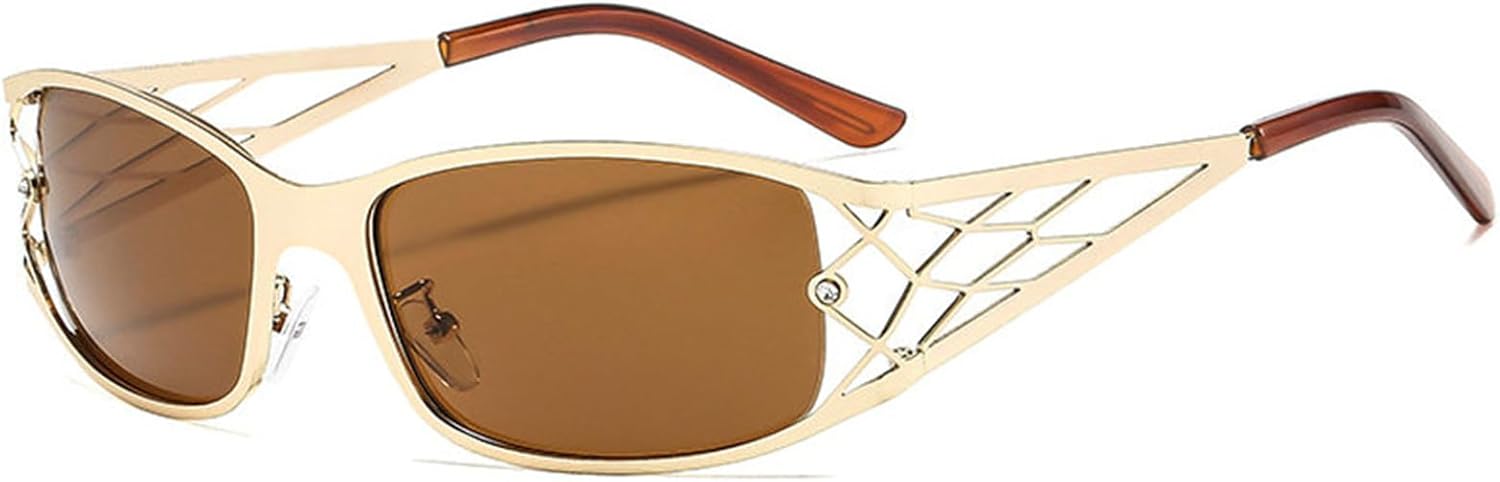 

Солнцезащитные очки Willochra Y2K со стразами для женщин и мужчин, ретро, ​​прямоугольные, обтекаемой формы, модные квадратные очки в стиле 2000-х, защита от ультрафиолета UV400, C2