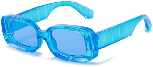 

Солнцезащитные очки прозрачно-голубого цвета для мужчин и женщин, ретро-очки, винтажные солнцезащитные очки, квадратные очки, защита от ультрафиолета UV400 MTZJH, Blue