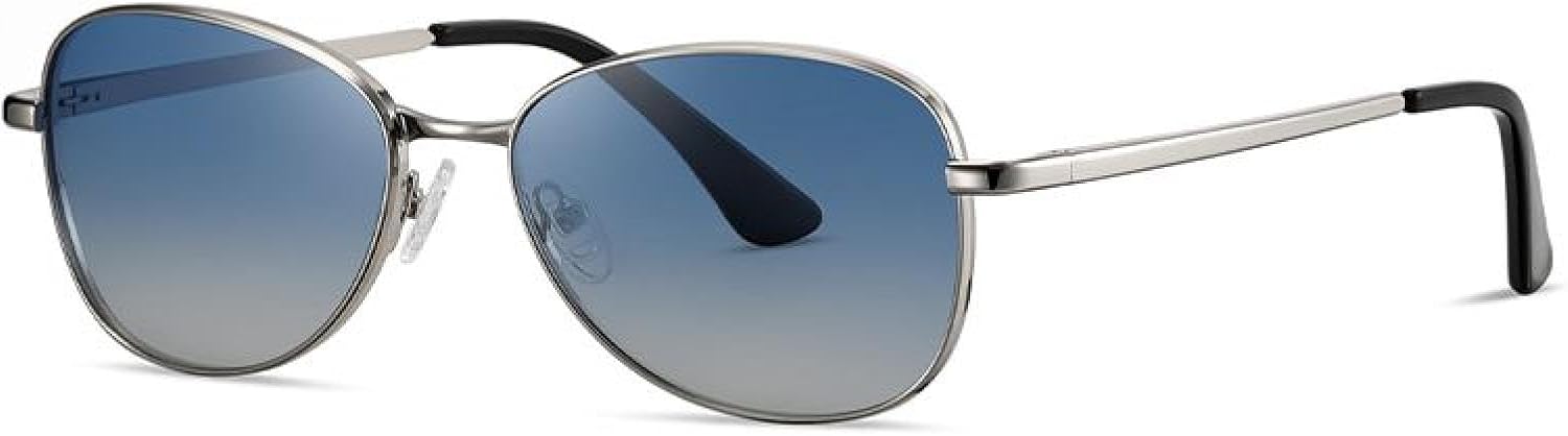 

Солнцезащитные очки для женщин и мужчин с защитой от УФ-излучения UV400, металлическая оправа, для вождения, путешествий, езды на велосипеде TVTBBVV, Silver Gradient Blue