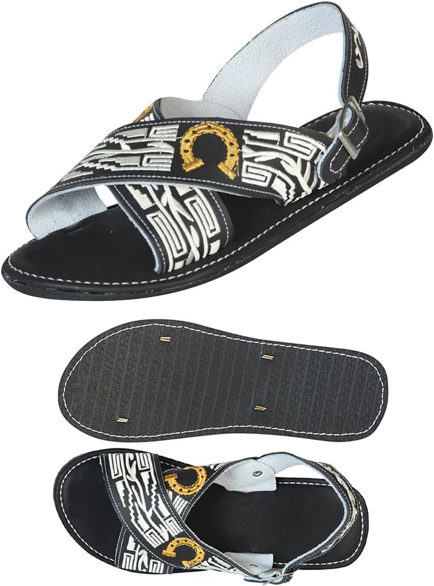 

Изготовленные вручную сандалии-хуараче - 50 кожа и 50 синтетическая ткань Herradura - Черный 603788 Generic