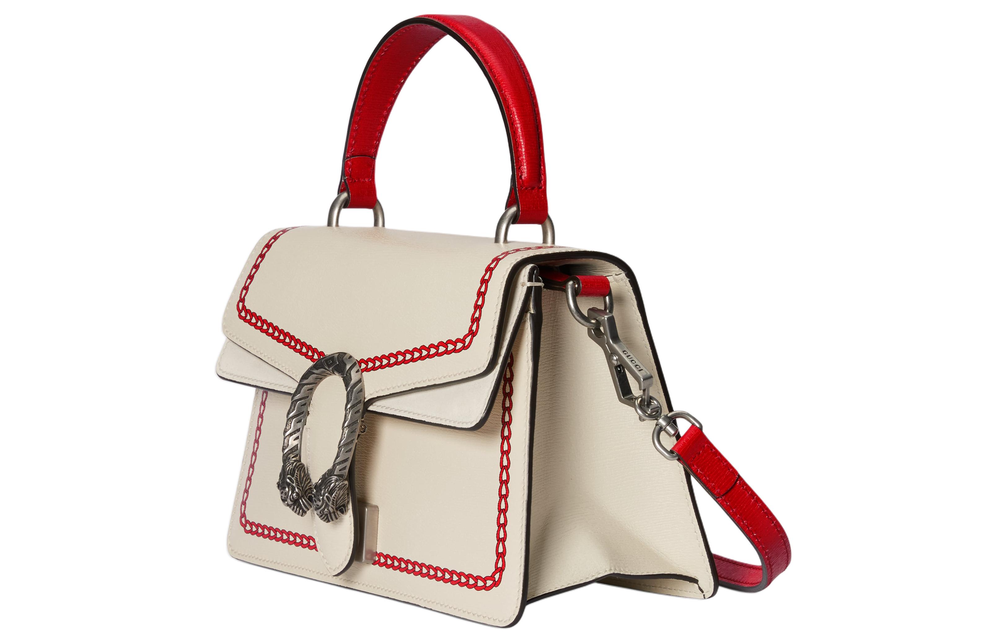 Женская кожаная сумка Gucci Dionysus кросс-боди, цвет слоновой кости — фото 2