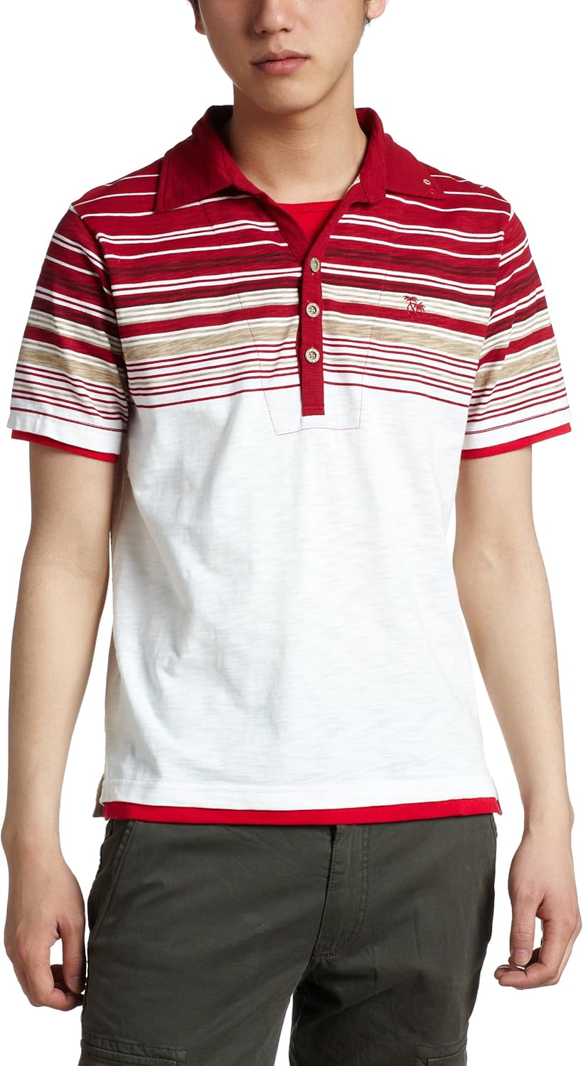 

Полосатая рубашка-поло в тон ткани Pincponc, красный/бордовый