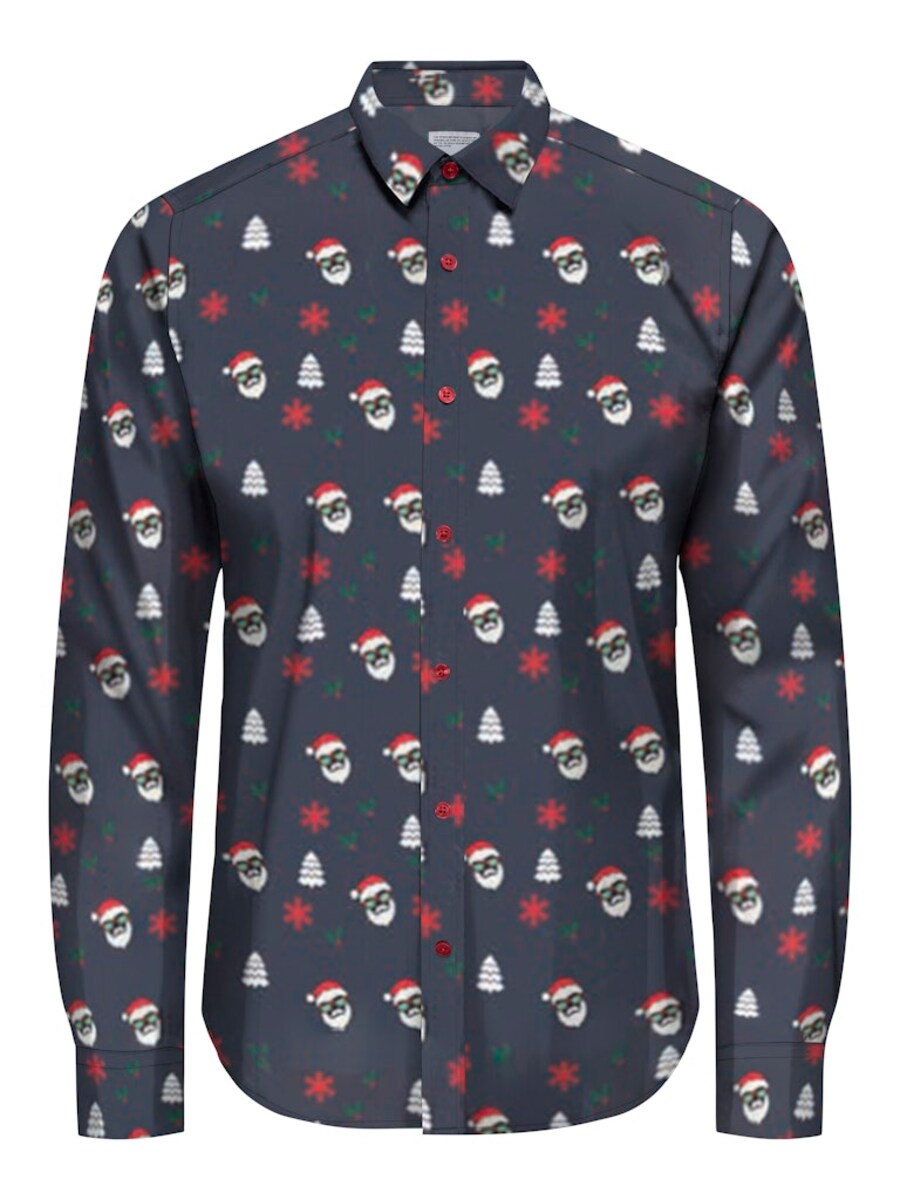 

Рубашка Slim Fit на пуговицах Only & Sons ONSELF XMAS, темно-серый