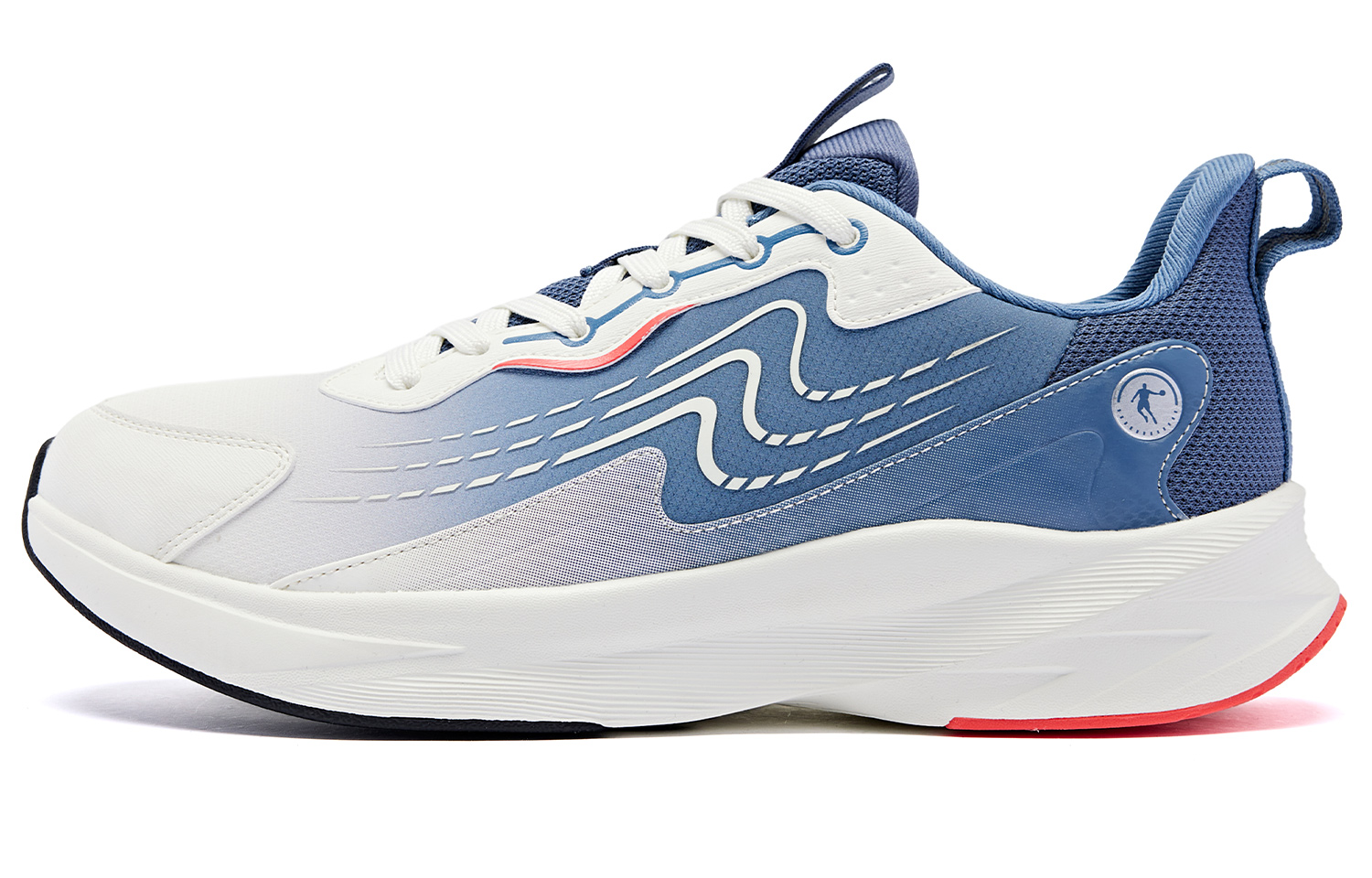 

Кроссовки мужские низкие с амортизацией QIAODAN цвета прибрежной синевы, слоновая кость/прибрежная синева