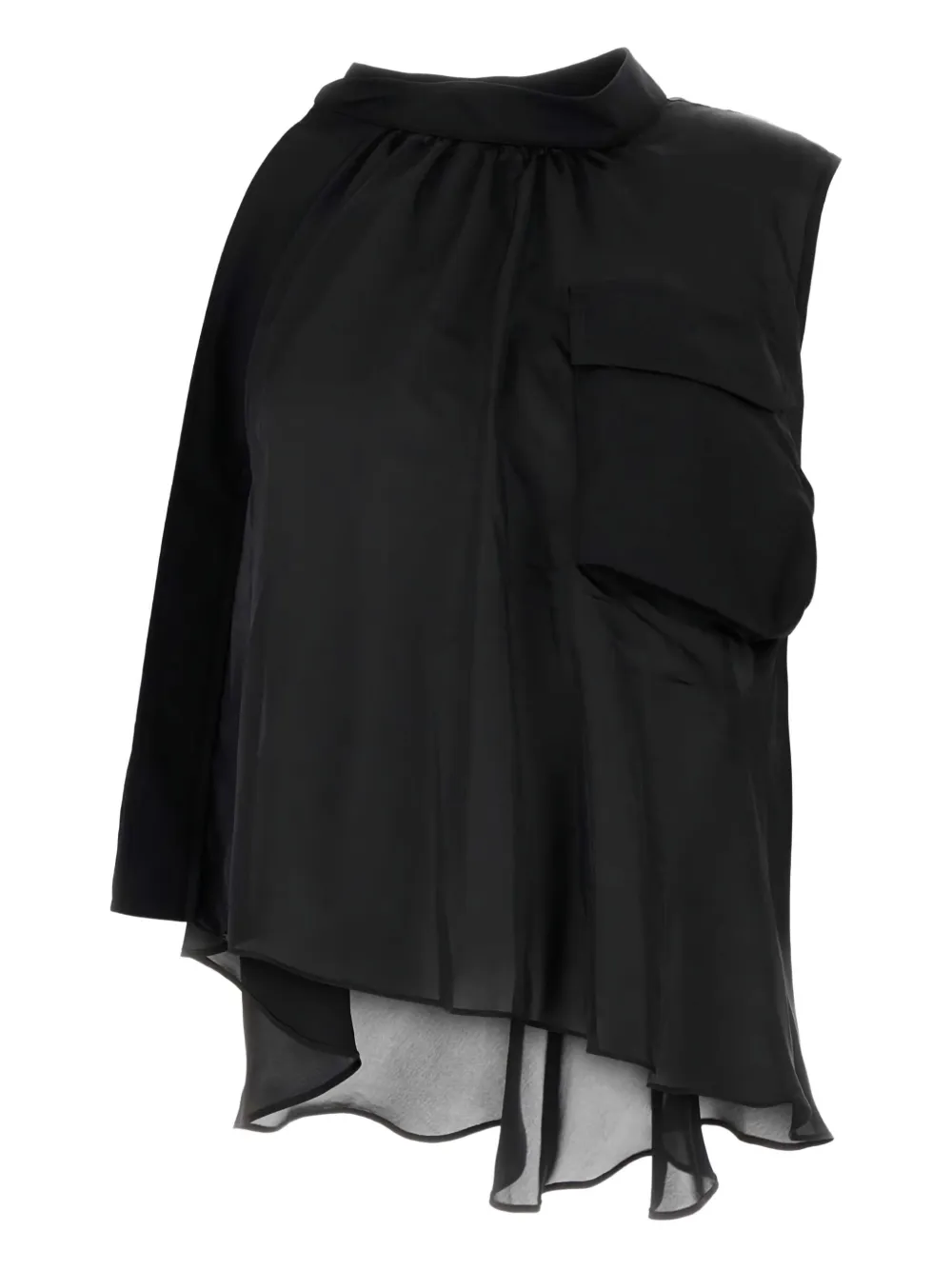 

Асимметричная блузка SACAI, черный