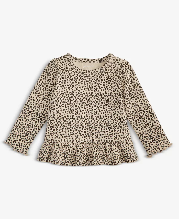 

Детская футболка с длинным рукавом и леопардовым принтом Mix and Match First Impressions, загар/бежевый