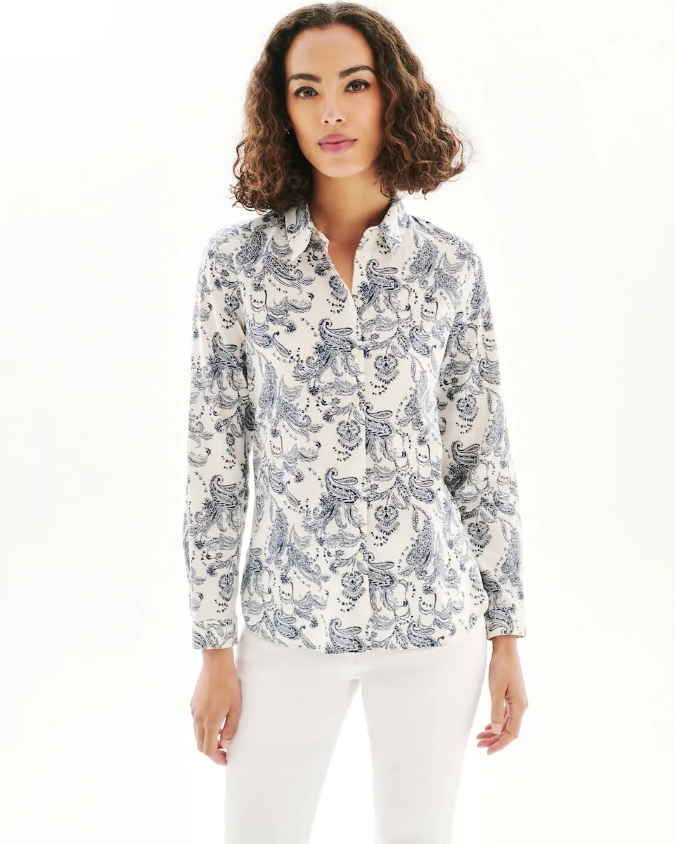 

Женская рубашка с узором пейсли и длинными рукавами Caroll, светло-бежевый