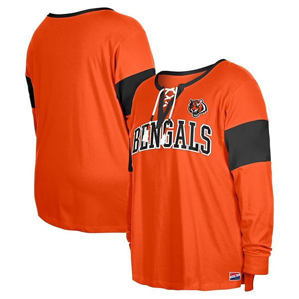 

Женская оранжевая футболка Cincinnati Bengals plus size с длинным рукавом и V-образным вырезом New Era, Оранжевый, Женская оранжевая футболка Cincinnati Bengals plus size с длинным рукавом и V-образным вырезом New Era