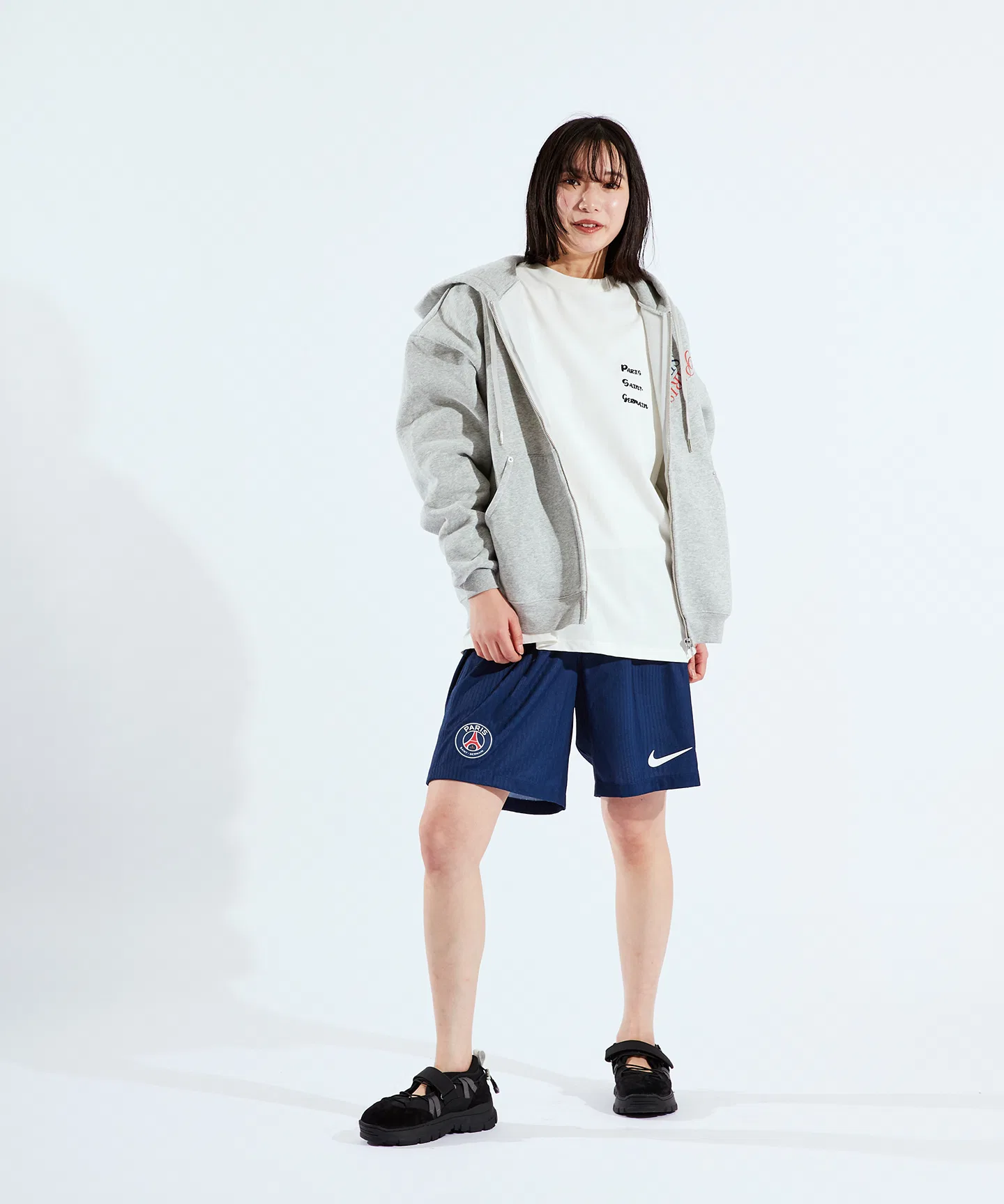 Мужские спортивные шорты NIKE Paris Saint-Germain с логотипом тёмно-синие — фото 4