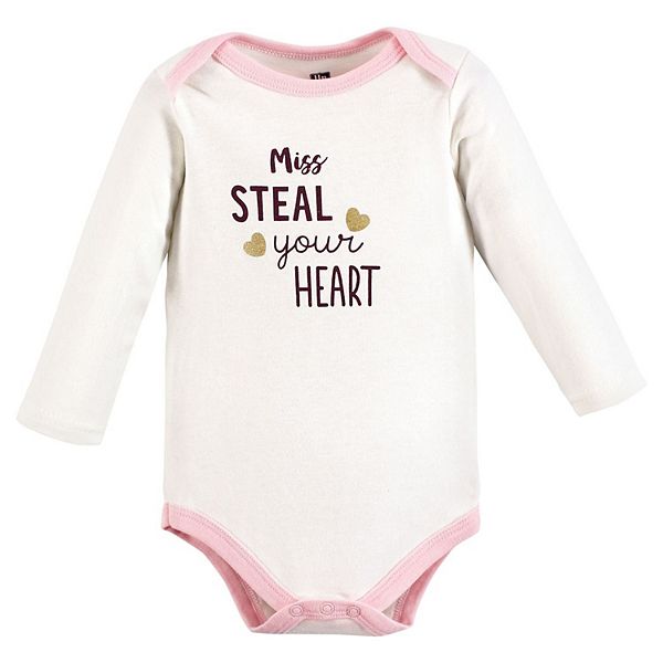 Боди с длинным рукавом для девочки из хлопка, steal your heart Hudson Baby — фото 3
