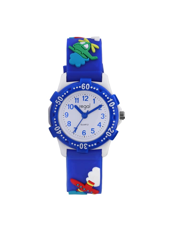 

Lucardi Силиконовые кварцевые часы-полка синего цвета