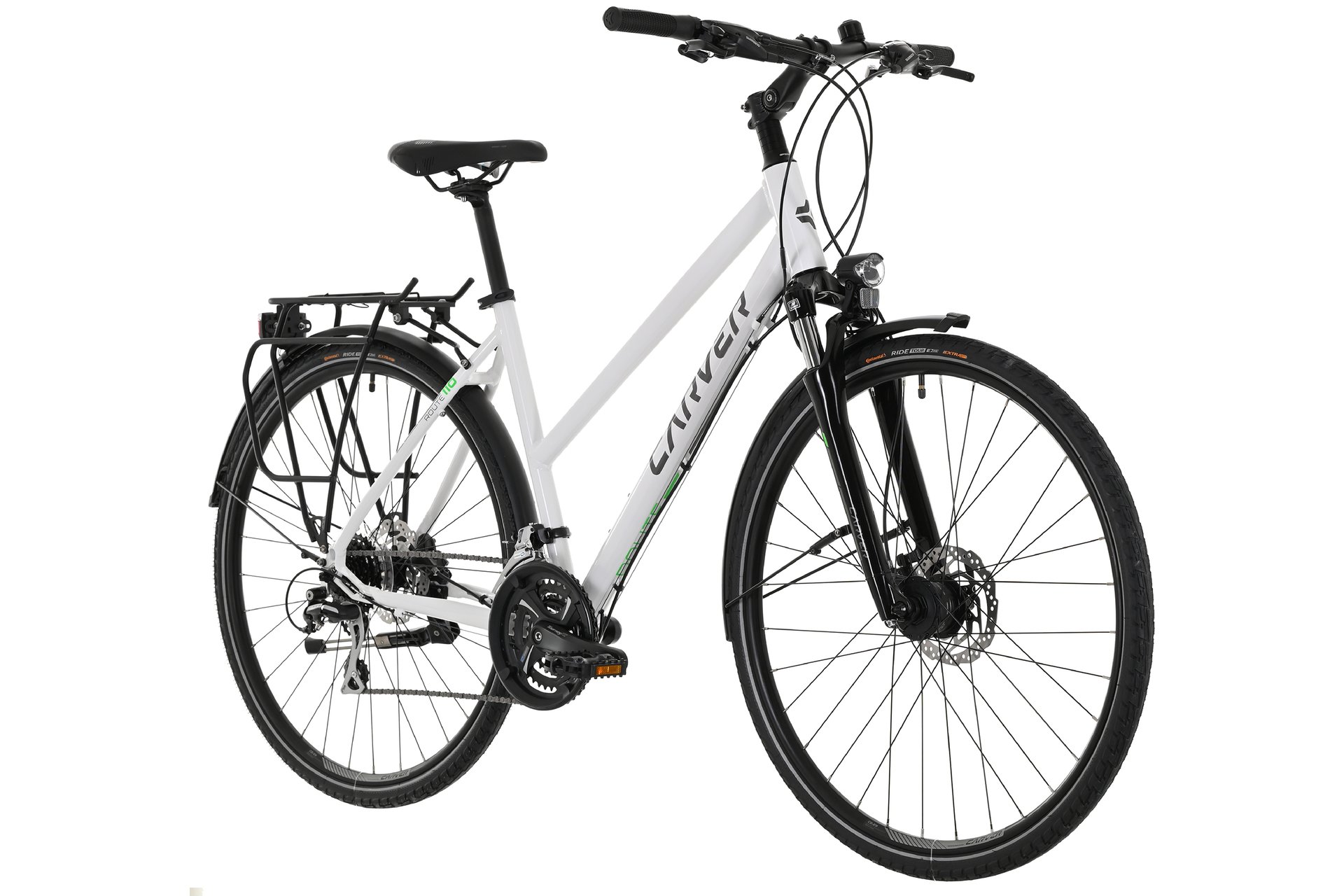Треккинговый велосипед Carver Route 110 - 28 дюймов - Damen Sport - 2024, цвет Weiß|white darkanthracite neongreen — фото 2