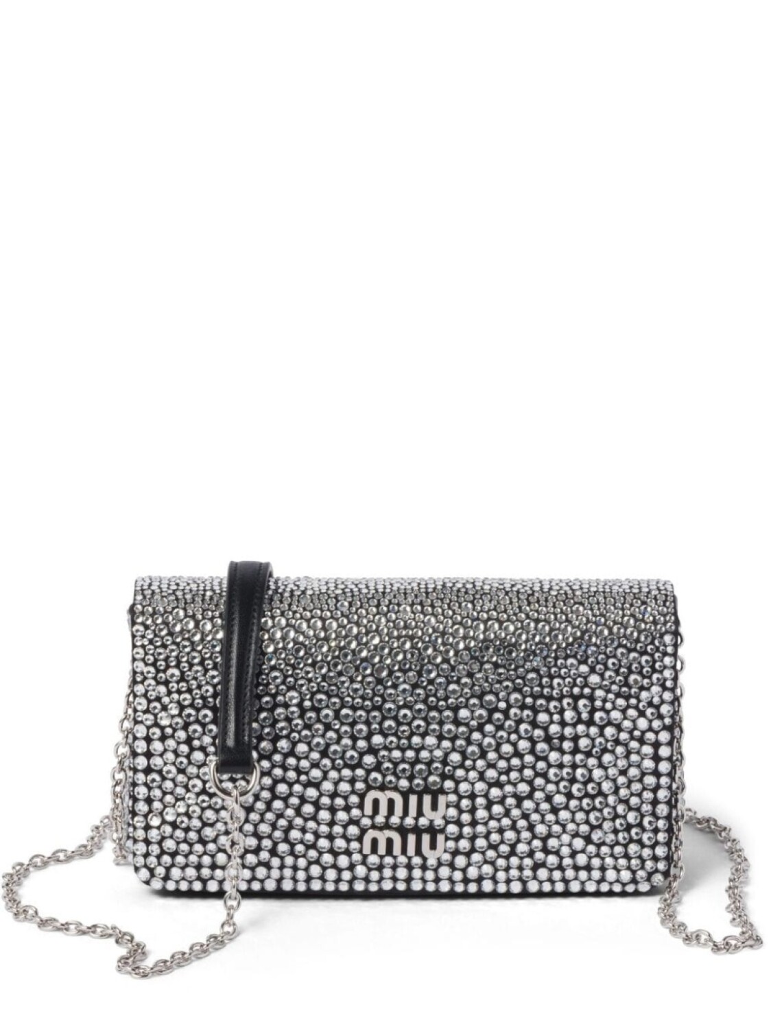 

Мини-сумка на плечо Miu Miu с кристаллами, черный