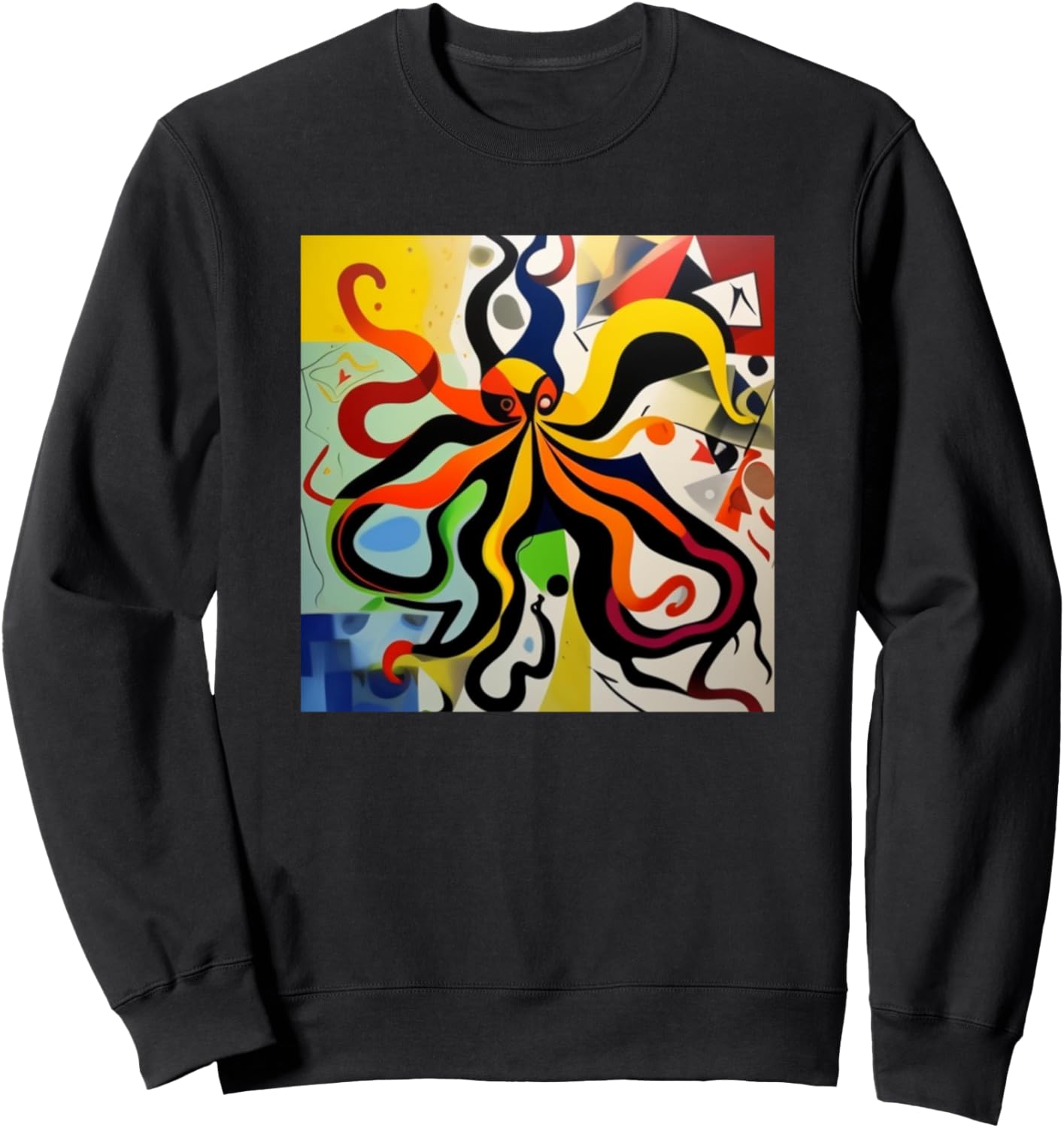 

Толстовка с красочным силуэтом осьминога, щупальцами кальмара и изображением осьминога Octopus Squid Art - Men Women Kids Boys Girls Gift, черный