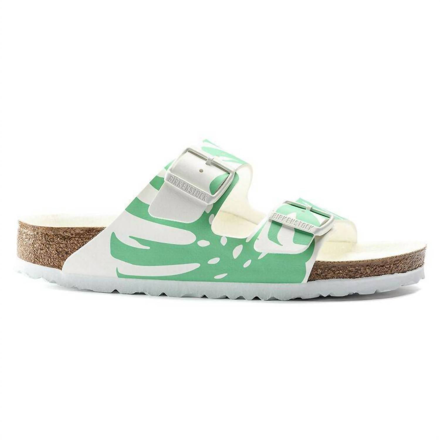 Женские мюли Arizona Monstera Bold в цвете нефритовый белый Birkenstock — фото 2