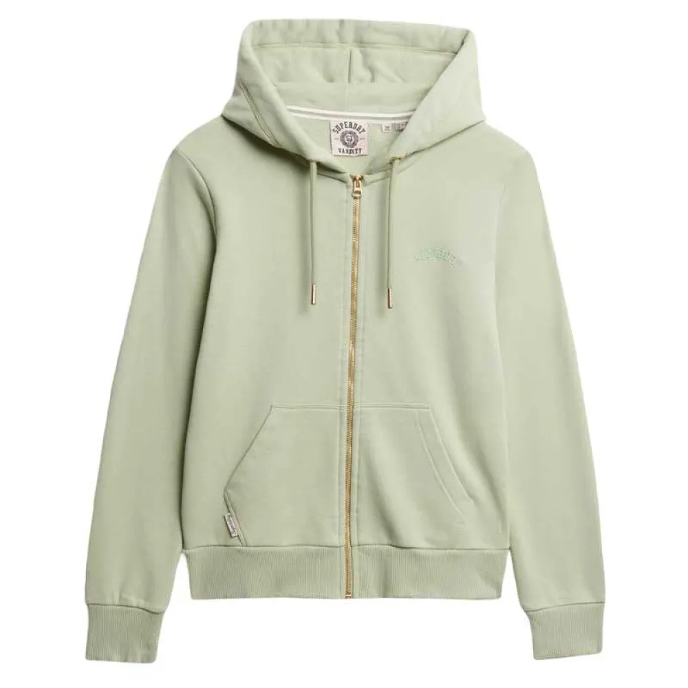

Толстовка Superdry Essential Logo full zip, зеленый