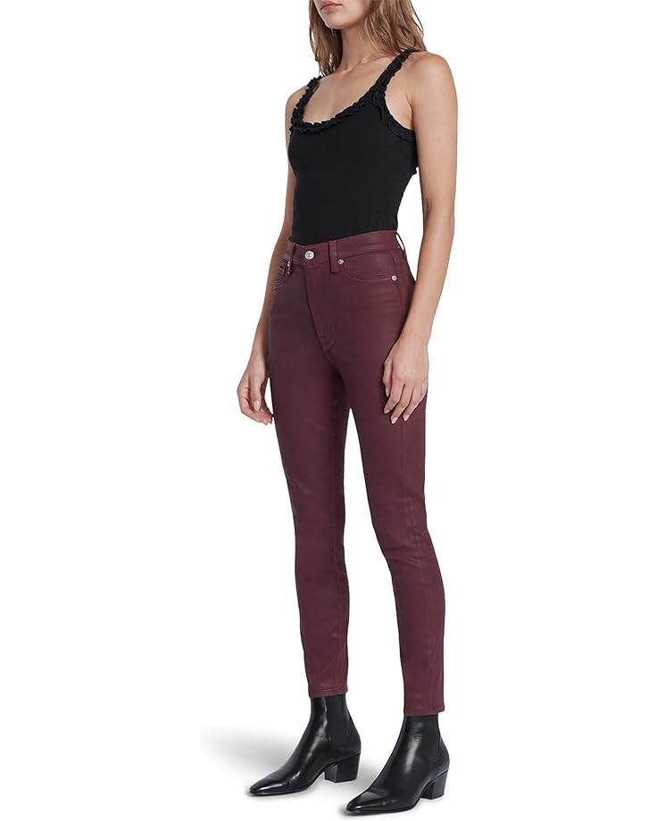 

Джинсы 7 For All Mankind High-Waisted Ankle Skinny Faux Pocket in Ruby Rust, цвет Ruby Rust