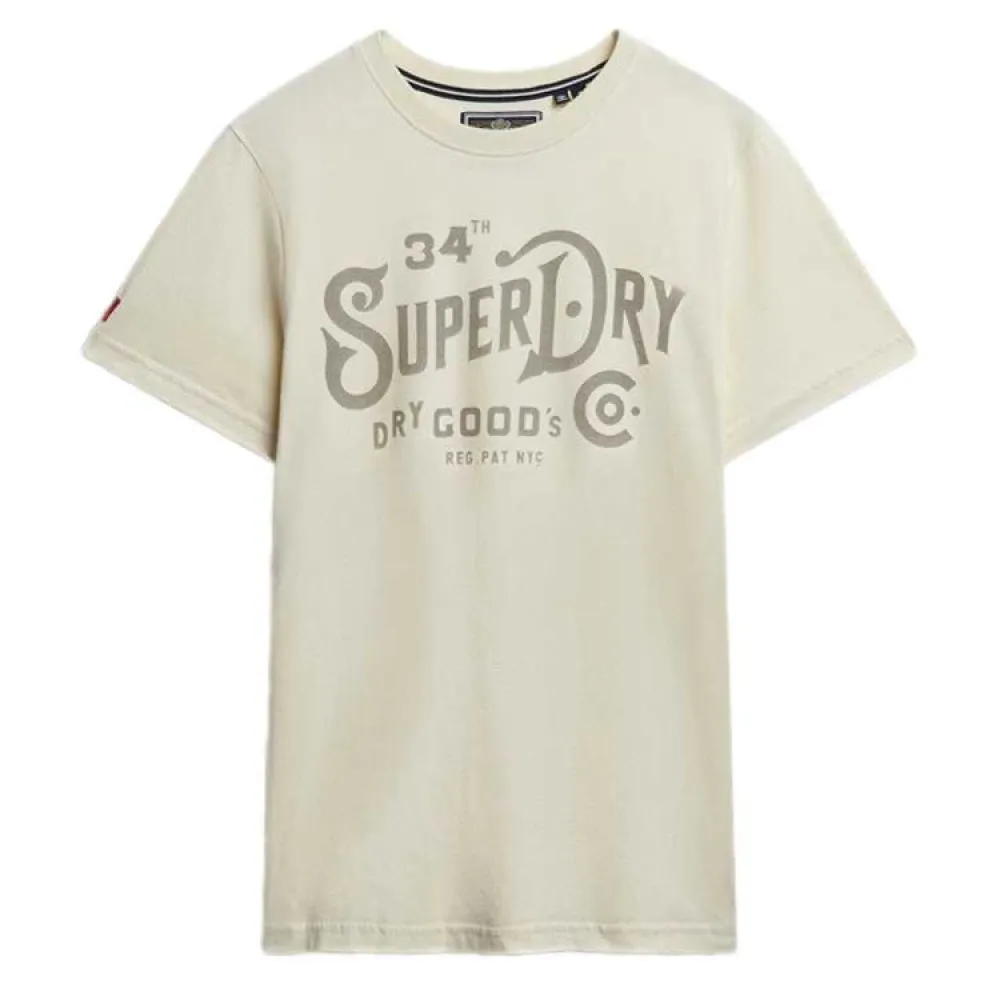 

Футболка с коротким рукавом Superdry Heritage Brand Relaxed Fit, бежевый