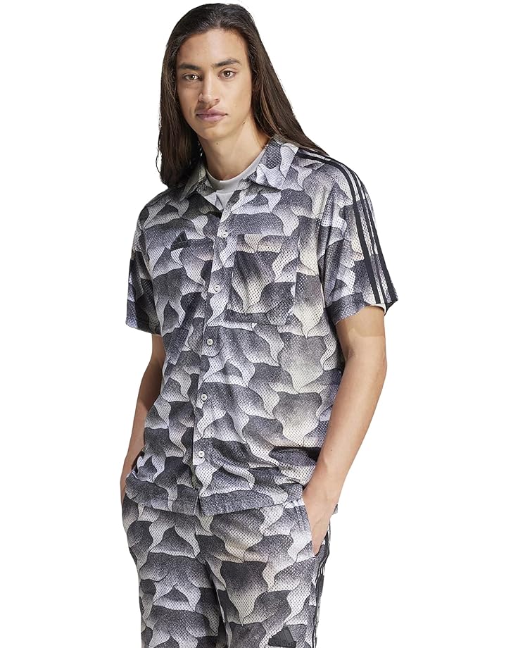 

Рубашка adidas Tiro All Over Printed Mesh Resort, цвет Black/Putty Grey