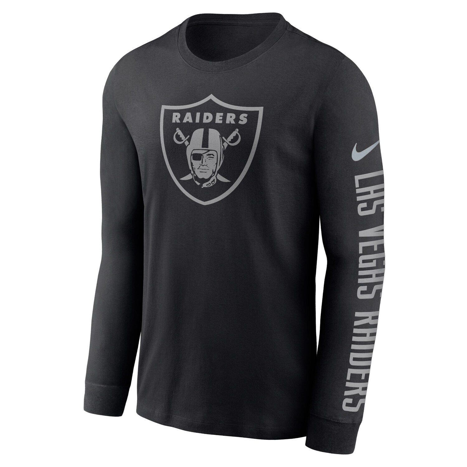 Мужская черная футболка с названием и логотипом Nike Las Vegas Raiders RFLCTV — фото 3