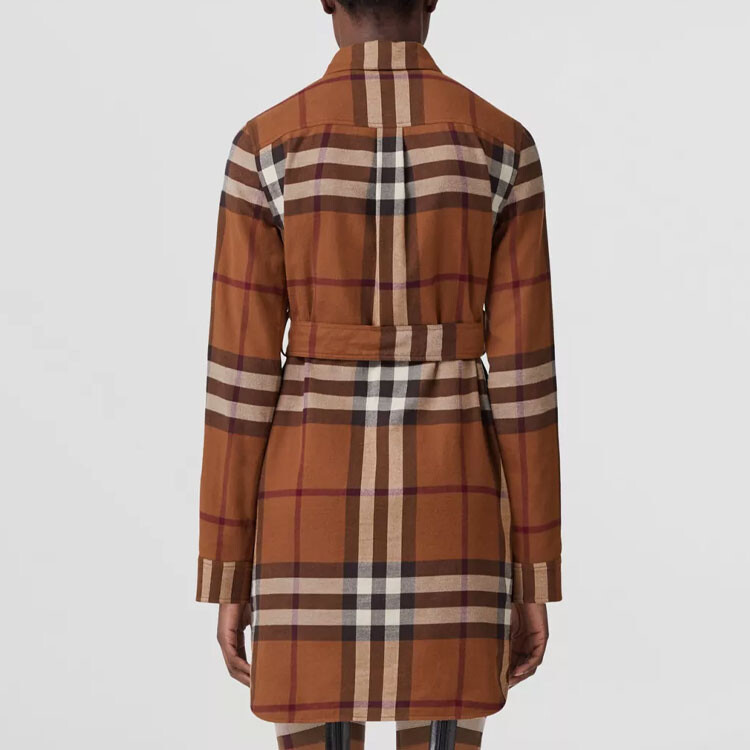 Burberry женское платье с длинными рукавами, цвет Brown — фото 3