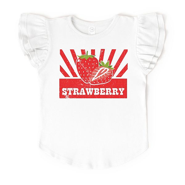 

Футболка с рукавами-крылышками Strawberry rays The Juniper Shop, White