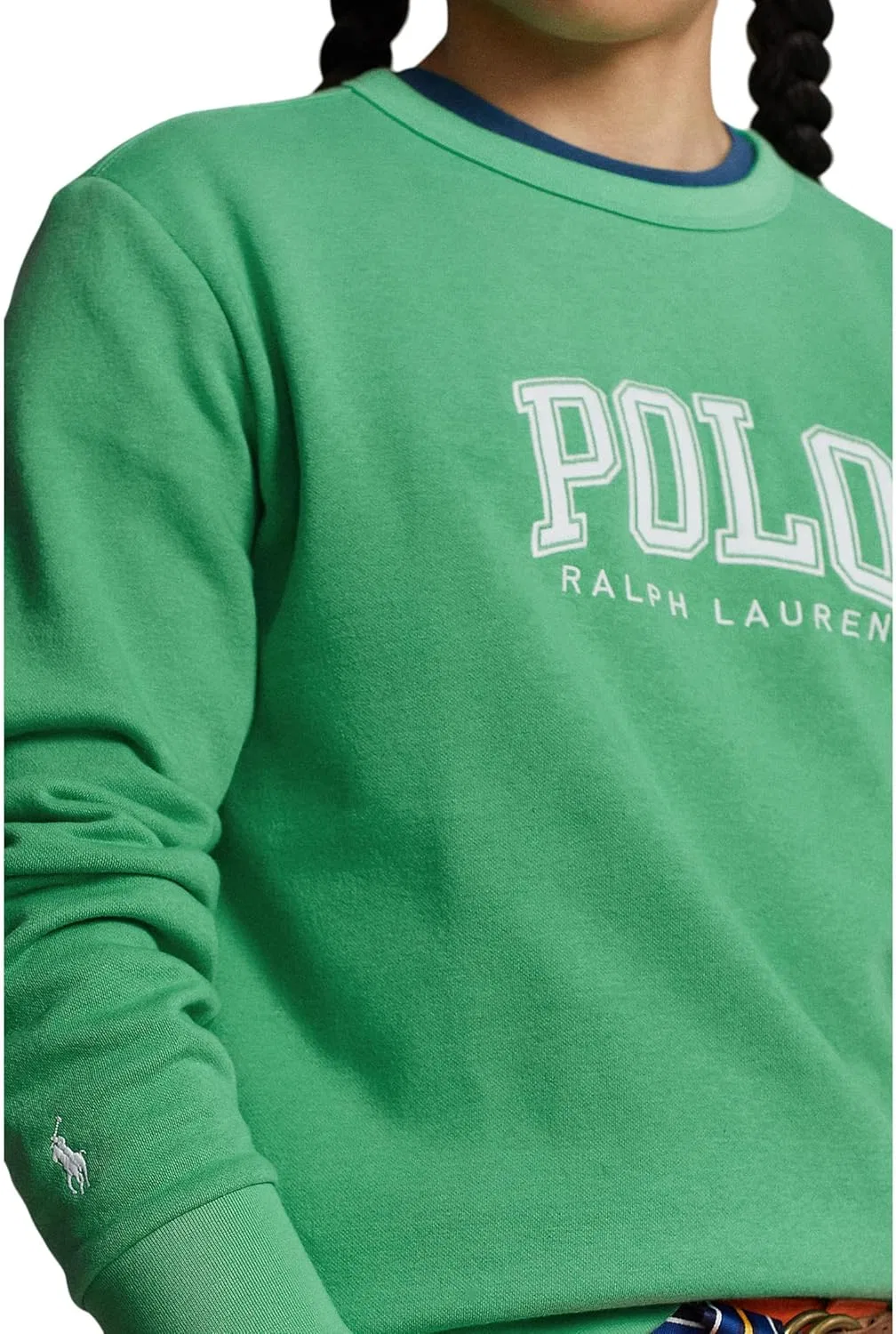 Мужская флисовая толстовка с логотипом POLO RALPH LAUREN, зеленый — фото 3