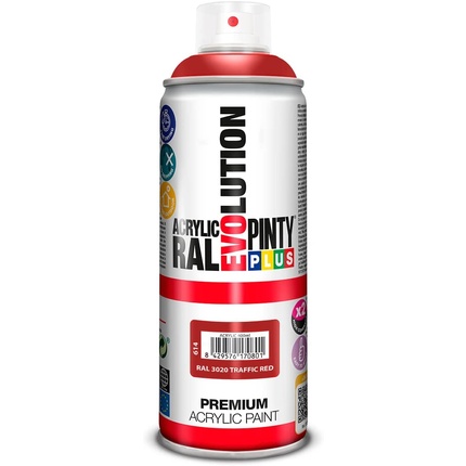 

Pinty Plus Evolution Gloss 400 мл 614 Транспортный красный RAL 3020 Pintyplus