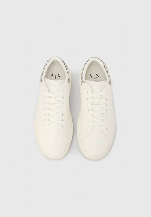 Кроссовки венеции Armani Exchange, Off White/Cream/Gunmetal — фото 4
